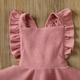 thumbnail image 4 of Baby Girls Velvet Suspender Corduroy Skirt Infant Toddler Ruffled Casual Strap Sundress Summer Outfit Clothes, 4 of 7