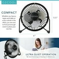 thumbnail image 7 of O2COOL 4" USB Powered Desk Fan with Adjustable 360° Tilt and Rubber Grip Feet - Black, 7 of 7