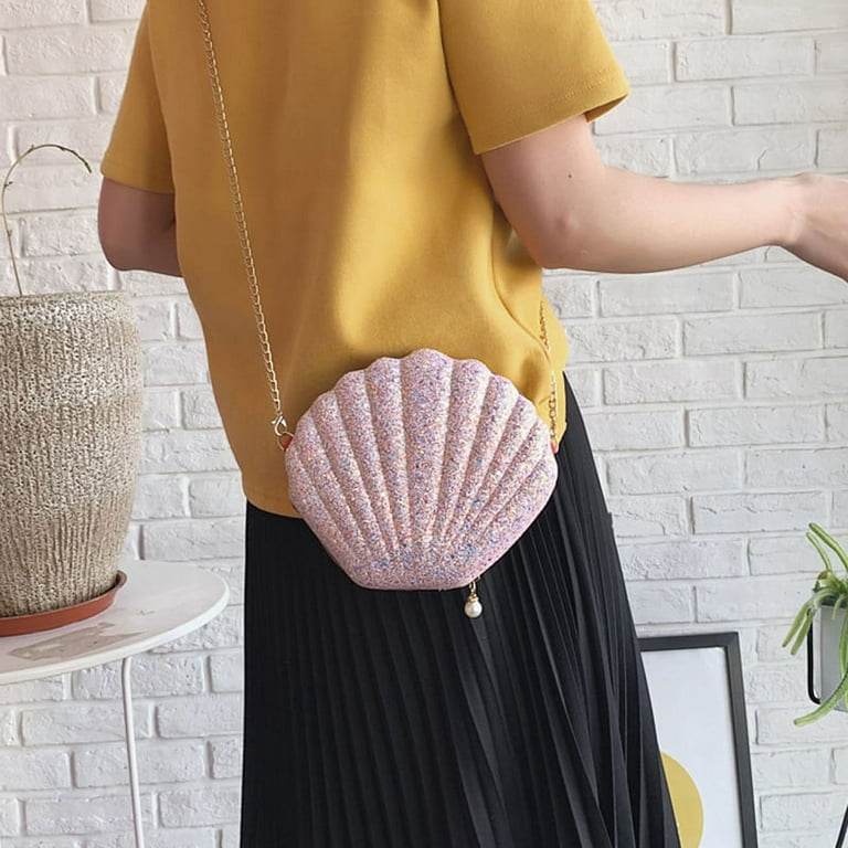 Shell Shape Party Clutch Bag for Women Elegant Crossbody Bag Shoulder Chain Bag Chic Purses and