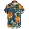 thumbnail image 4 of Xysaqa Mens Dress Shirts Tshirts Shirts for Men Hawaiian Shirt Men Big & Tall Funny Pineapple Print Shirts Merns Casual Short Sleeve Button Up T-Shirt Summer Party Beach Tshirt S-5Xl Dress Shirts for, 4 of 4