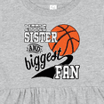 thumbnail image 4 of Inktastic Little Sister and Biggest Fan Basketball Player Girls Baby Dress, 4 of 5