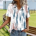 thumbnail image 6 of Women's Printed Button Down Shirts Short Sleeve Lapel Collar Top 2026 Summer Tops for Women Casual Loose Fit Clothing Pocket Tees Outfits Blouse, 6 of 6