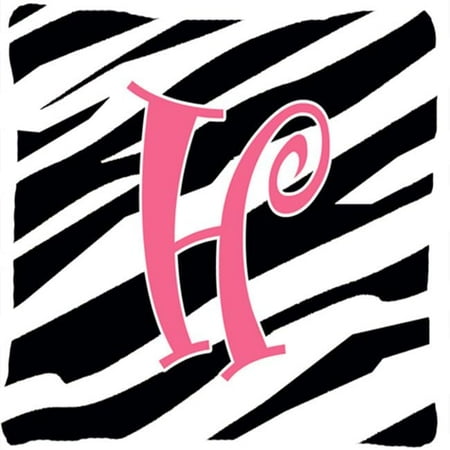 Carolines Treasures Monogram Initial H Zebra Stripe and Pink Fabric Decorative Pillow – 14 x 14 in. Carolines Treasures Monogram Initial H Zebra Stripe and Pink Fabric Decorative Pillow – 14 x 14 in.