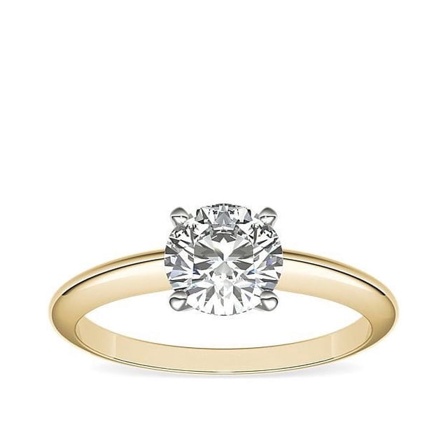 1.00 Carat Excellent Round Shape Natural Diamond Unique Wedding Ring for her Solid 14K Yellow Gold Size 7