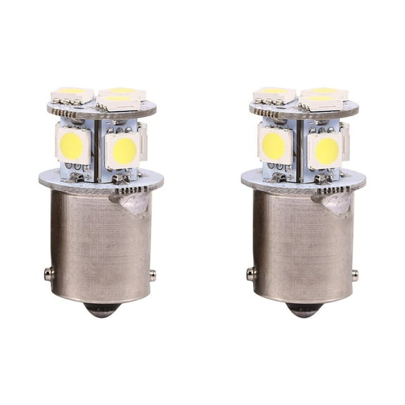 2 Pcs White LED Car Brake Light Bulb BA15S R5W 1156 5050 8SMD LED Car Lights Bulb Tail Light Bulbs Backup Signal Blinker 12V Replacement