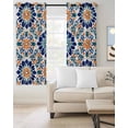 thumbnail image 2 of Colorful Flowers Blackout Curtains for Bedroom Living Room Darkening Curtains 63 Inches Long Boho Ethnic Abstract Floral Plaid Window Curtain 2 Panels Set Window Treatment Grommet Drapes 52"x63", 2 of 9
