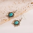 thumbnail image 5 of Conjunto de collar y pendientes de aleación de alta gama con temperamento para mujer, con patrón turquesa retro y cadena de clavícula, 5 of 5