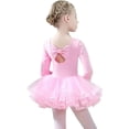 thumbnail image 3 of VBGYA Leotardos de ballet para niñas vestidos de tutú para niños pequeños falda de ballet de manga corta traje de bailarina, 3 of 4