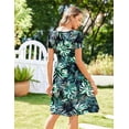 thumbnail image 6 of Zeagoo Women Dress Casual T Shirt A Line Mini Simple Solid Sundresses with Sleeve, 6 of 6