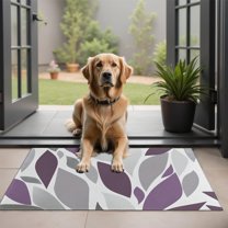 Purple Leaf Pattern Door Rugs,Washable Non Slip Door Mats Indoor,Decorative Door Mats,Entry Mat Indoor for Entrance,Bedroom,Kitchen,Bathroom,20"x32"