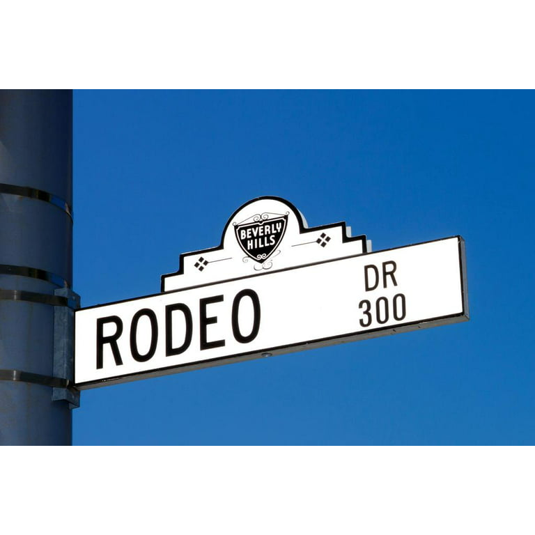 Rodeo Drive Beverley Hills California Street Sign Marker Photo Photograph Thick Paper Sign Print Picture 12x8, Size: 8 x 12