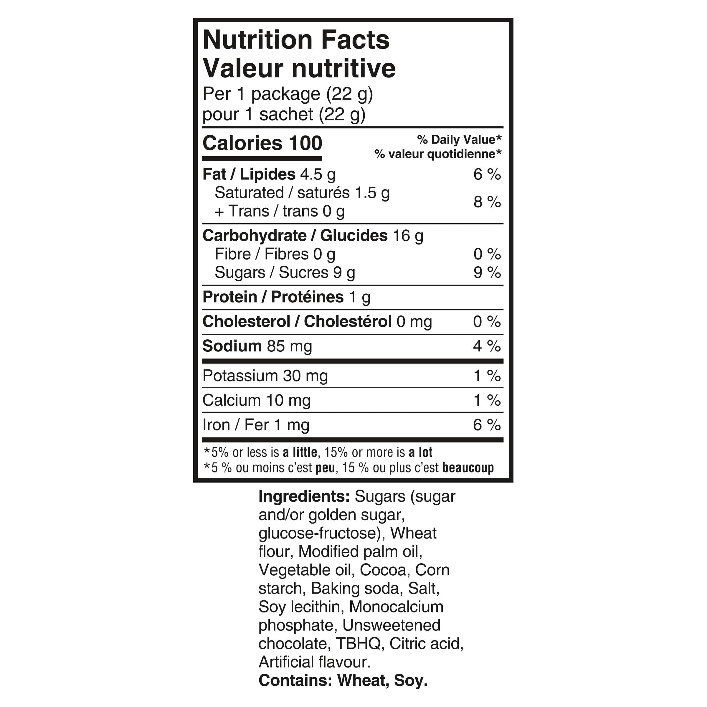 Biscuits-sandwiches au chocolat OREO L’original, 20 sachets Snak Paks (emballés individuellement), 40 biscuits, collations pour l’école, collations pour la boîte à lunch, fête d'anniversaire 440 g