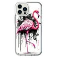thumbnail image 1 of MUNDAZE Apple iPhone 11 Pro Shockproof Clear Hybrid Protective Phone Case Pink Flamingo Painting Graffiti Cover, 1 of 5