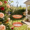 thumbnail image 5 of SCNOR 2-in-1 Hanging Bird Feeder and Bath, Platform Outdoor Plastic Oriole Feeder, Attracts Cardinals, Finches, Songbirds – Orange, 5 of 6
