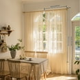 thumbnail image 1 of Xiao Hua Juego de 2 cortinas de encaje estilo bohemio de color madera natural, para ventana salediza de sala de estar o dormitorio, estilo poste, 52 x 63 pulgadas, 1 of 5