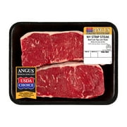 New York Strip Steak, Choice Angus Beef, 2 Per Tray, 1.25 - 1.50 lb