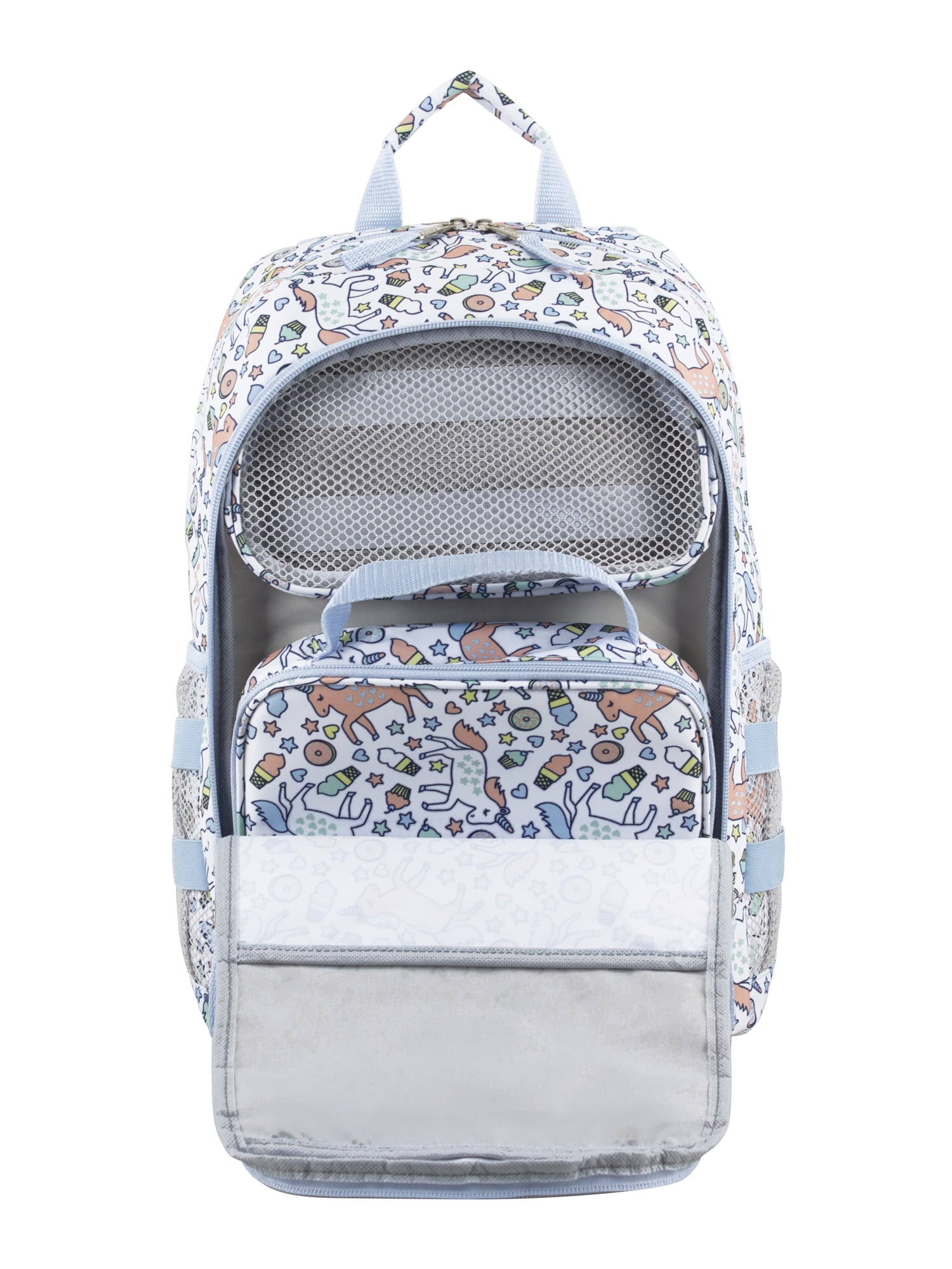 Eastsport Unisex 3-Piece Combo Backpack with Lunch Box and Pouch, Unicorn Donut Print