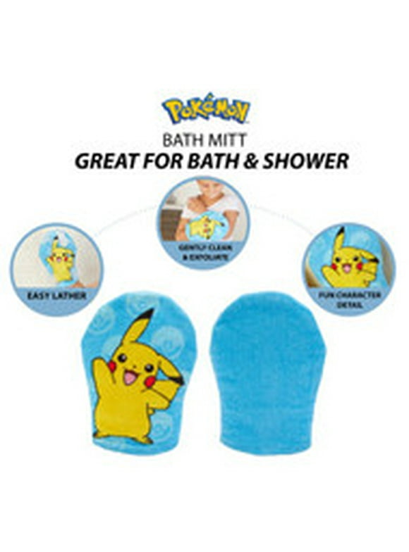 Pokmon Kids Pikachu Hooded Towel and Wash Mitt, Cotton, Yellow
