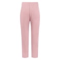 thumbnail image 4 of Tfken Pants For Girls Kids Daily Wear Straight Skinny Solid Color Pink Trousers Size 11-12 Years, 4 of 9