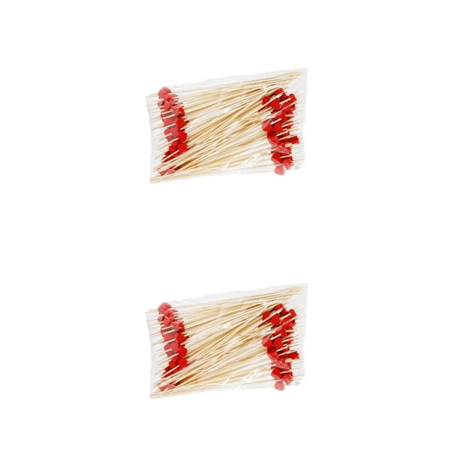 Wosthever 100 Uds. Brochetas desechables fruta bambú cóctel pastel postre ensalada palillos comida Buffet fiesta boda decoración Type3 NO3