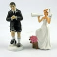 thumbnail image 3 of Romantic Black Groom Bride Marry Resin Figurine Wedding Cake Topper Wedding Decoration, 3 of 6