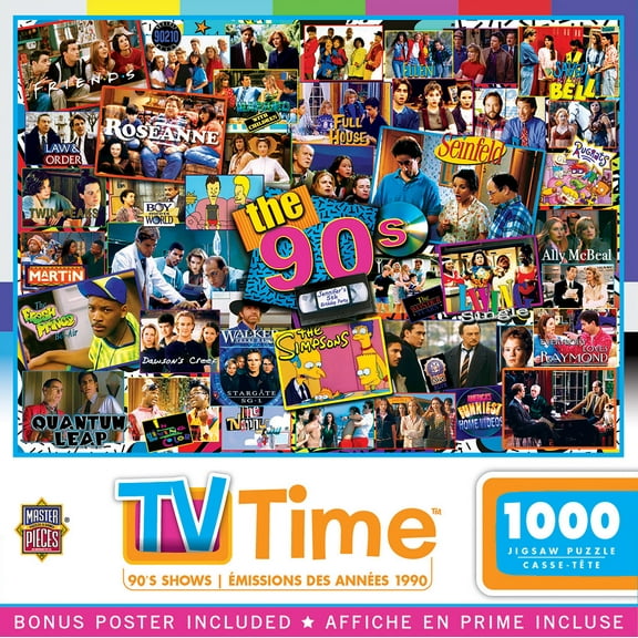 MasterPieces 1000 Piece Jigsaw Puzzle - Nostalgic 90s TV Shows for Adults - 19.25"x26.75"