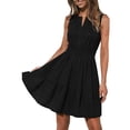 thumbnail image 4 of Admvng Dress for Women Smocked Waist Sleeveless V Neck Casual Summer Comfortable All Occasion Dresses, 4 of 9