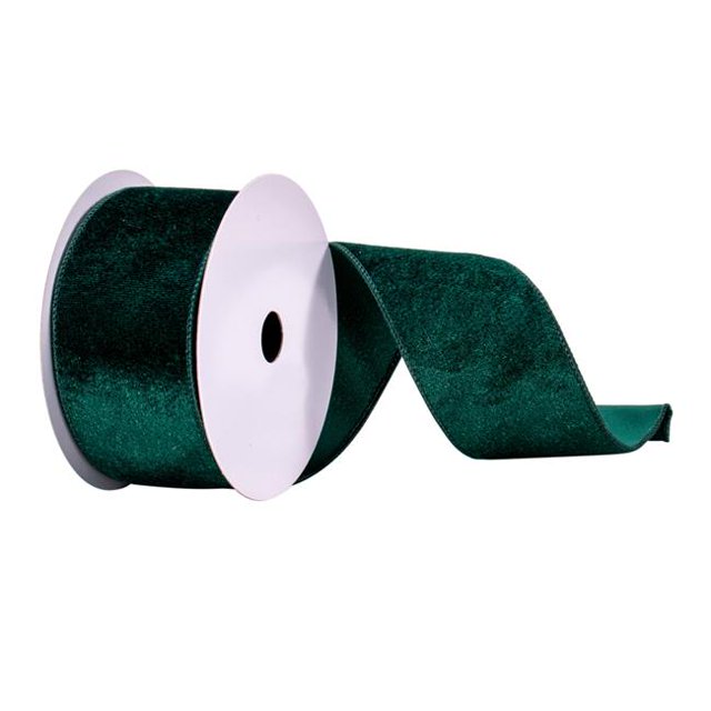 Vickerman Q215023 2.5 in. x 10 Yards Sea Blue & Velvet Ribbon