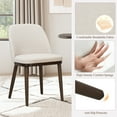 thumbnail image 2 of Modern Upholstered Dining Chairs Set of 2 — Fabric Padded Side Chairs with Solid Wood Legs for Kitchens and Dining Rooms, Beige, 2 of 11