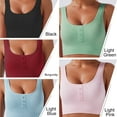 thumbnail image 3 of TFixol Sujetador deportivo para mujer con botones en la parte delantera y cuello en U extraíble acolchado transpirable, 3 of 8