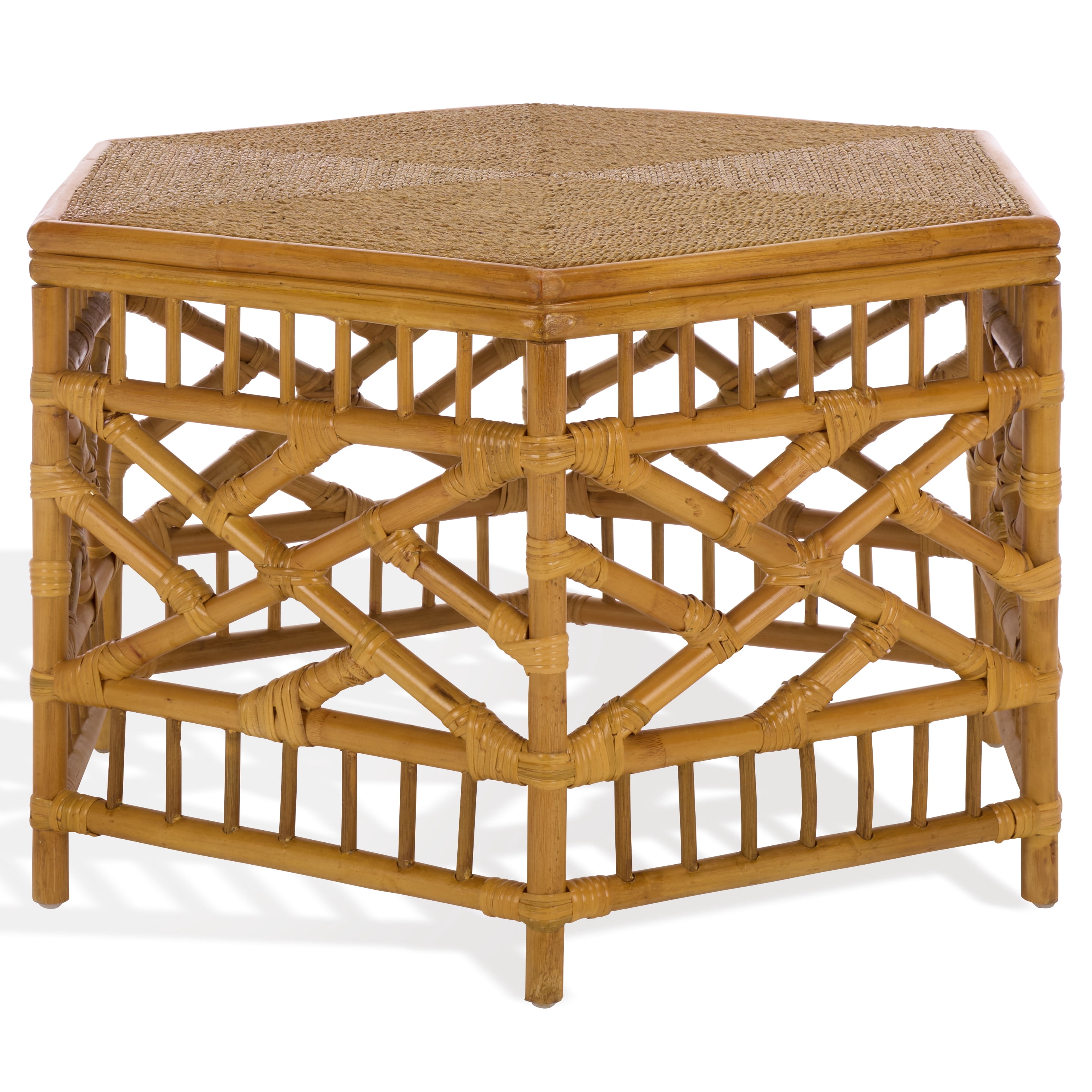 Safavieh Couture Frederica Rattan Pole And Seagrass Coffee Table, Natural