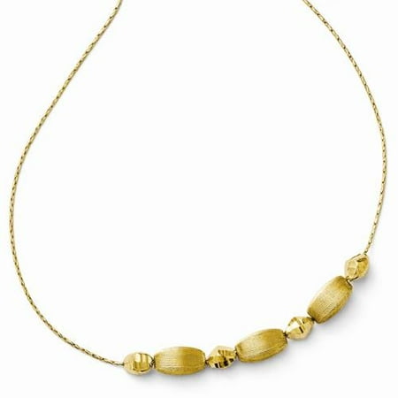 14k Yellow Gold 18in Fancy Beaded Necklace