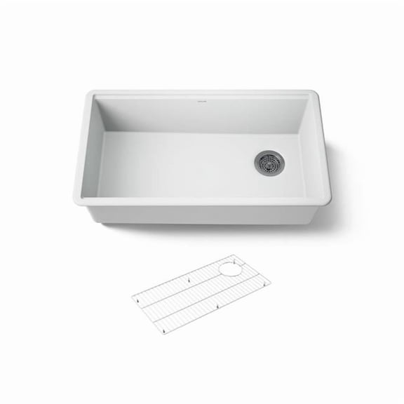 Kohler 33710-CM6 32.5 in. Undermount Single Bowl Kitchen Sink - Matte White