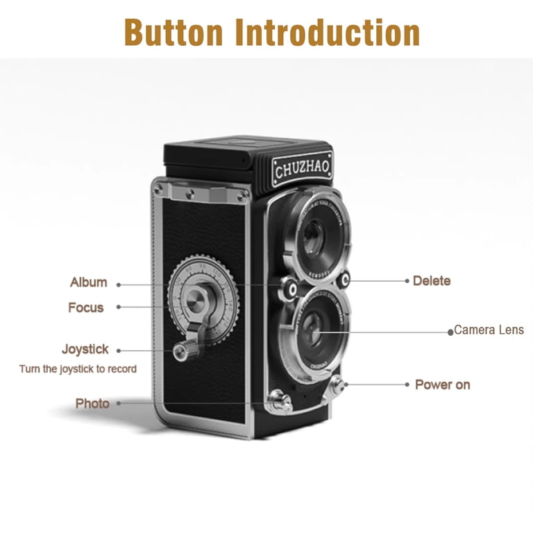 CHUZHAO M1 – Mini Appareil Photo Numérique Vintage Style TLR, 12 MP, écran 1,54", Neuf
