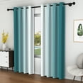 thumbnail image 4 of Lfeey Grommet Window Curtain for Bedroom Living Room, Set of 2, Ombre Curtains, Home Decoration, Sea Teal, 42x63 inches, 4 of 6