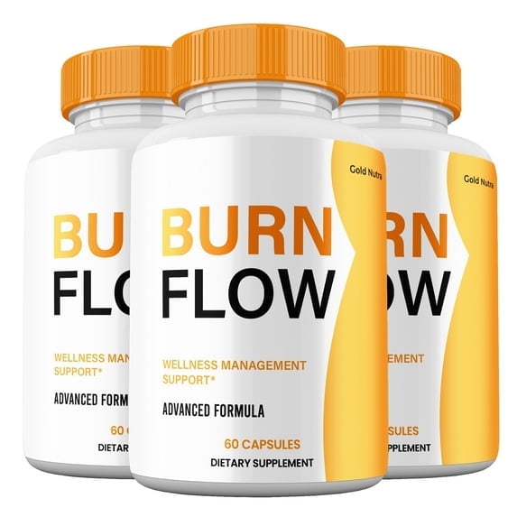 BurnFlow Capsules, Maximum Strength All Natural Formula, Burn Flow Pills Supplement, 60 Capsules (3 Pack)