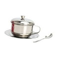 thumbnail image 4 of deevoka Coffee Mug with Saucer Spoon Handle 200ml Tea Cup for Restaurant Office Home 4Pcs, 4 of 9