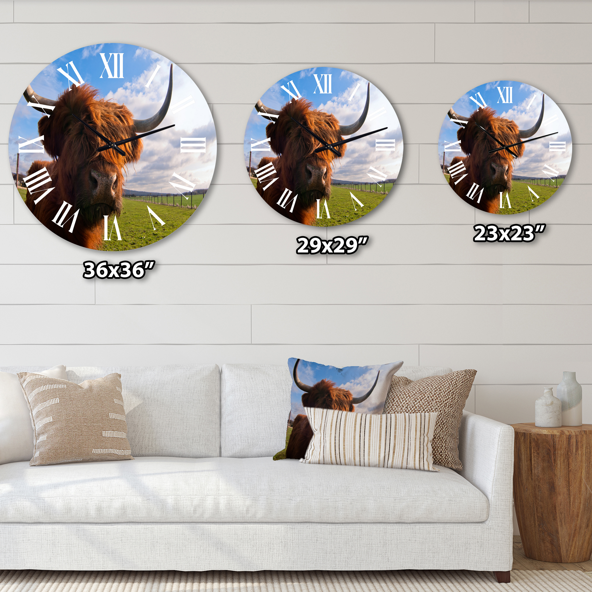 Designart 1 in Quartz Farmhouse Wall Clock