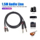 thumbnail image 5 of Cable de Audio Kuymtek 1.5m/4.9ft Dual 6.35mm 1/4 Mono Macho a Dual RCA Macho, 5 of 8
