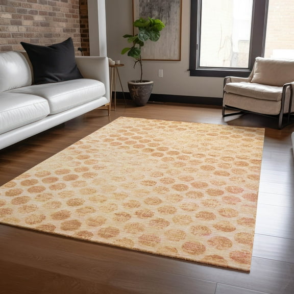 Addison Rugs Chantille Indoor/Outdoor Transitional Geometric Peach Washable Rectangle Rug, 10' x 14'