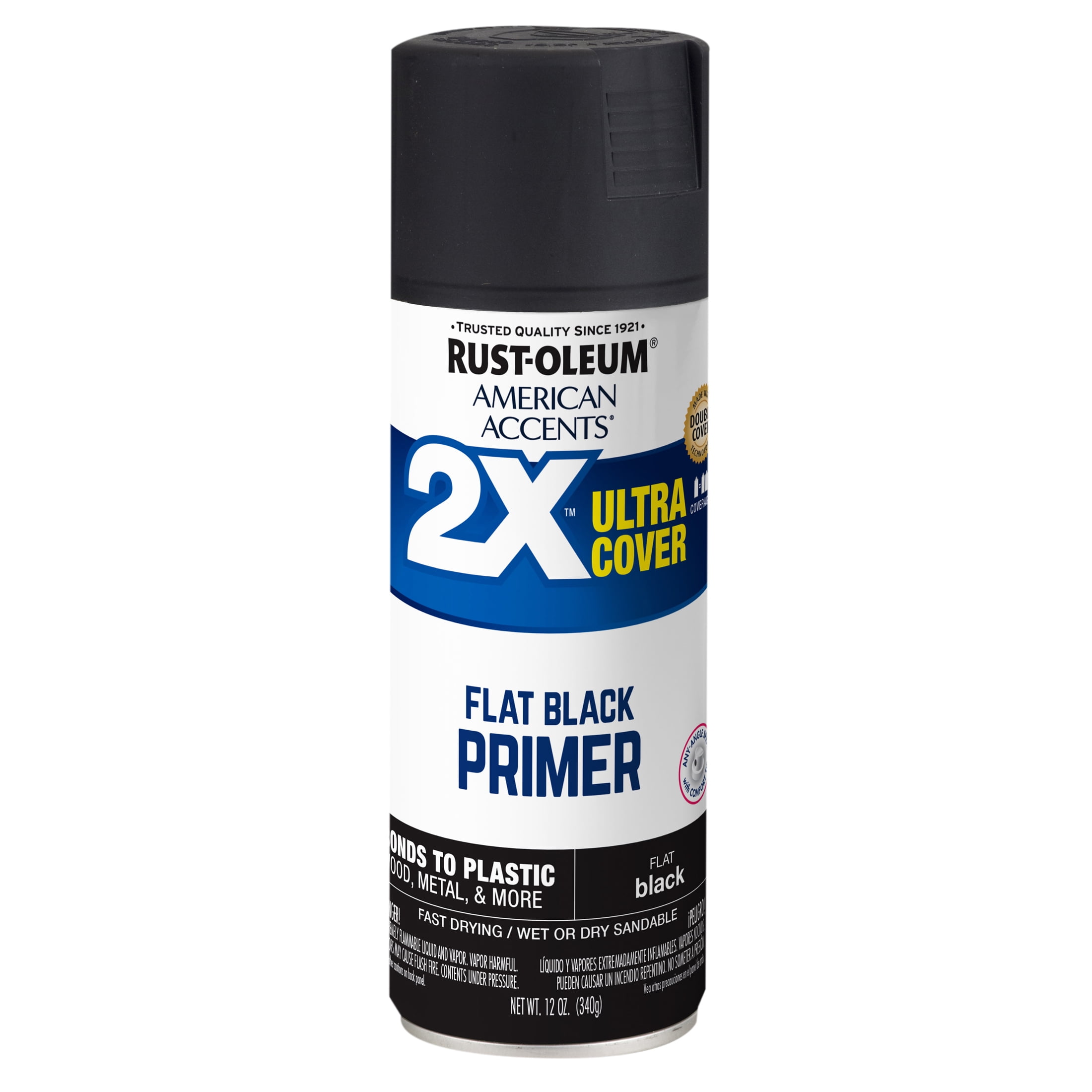 Gray Primer, Rust-Oleum American Accents 2X Ultra Cover Flat Spray Paint-  12 oz 