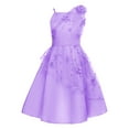 thumbnail image 3 of SiiRoh Flower Girls Tutu Dress Sleeveless Floral Embroidered Wedding Pageant Birthday Tulle Dresses Purple 10, 3 of 6