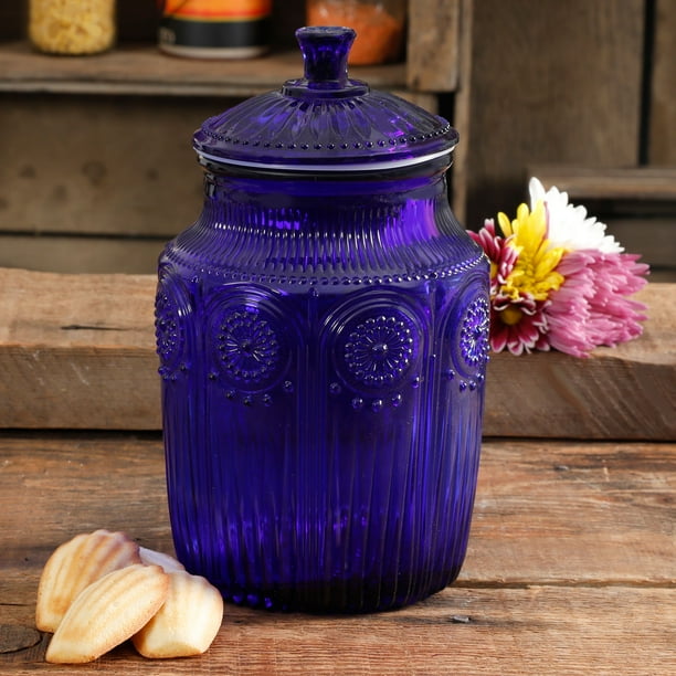 The Pioneer Woman Adeline Glass Canister, Cobalt
