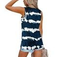 thumbnail image 3 of Playeras,Blusas y Tops,Ropa para Mujer Mujeres Tank Top Mujeres Casual Tie Dye Gradient Stripes Impresión Cuello en V Sin mangas Chaleco Camiseta Blusa Tops (Navy, M), 3 of 6