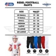 thumbnail image 7 of Exxact Sports Rebel Youth Football Pants with Built in Pads, Lightweight Integrated Football Practice Pants with Lace-up Fly (YXL, Black), 7 of 7