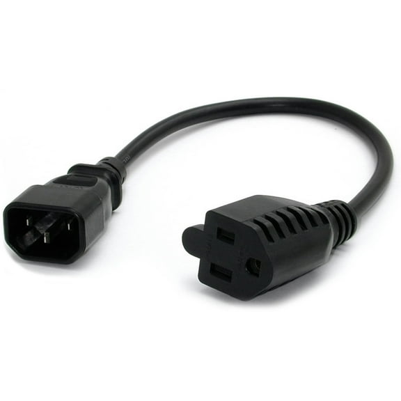 StarTech 1' Computer Power Cord with IEC 320 EN 60320 C14 to NEMA 5-15R Connector, 18 AWG
