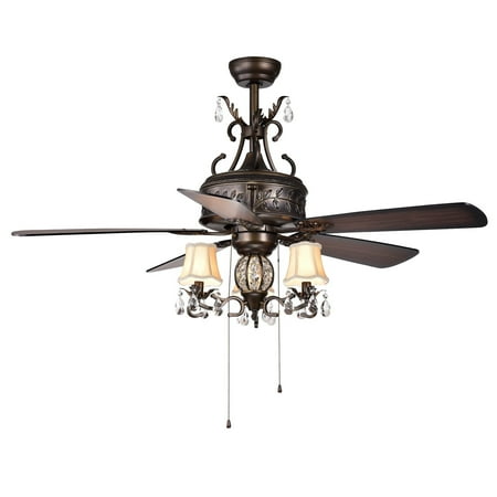 Firtha 5 Blade Antique Style 3 Light 52 Inch Ceiling Fan