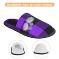 thumbnail image 5 of Balery Purple Buffalo Plaid Slient Indoor Furry Fleece Comfort House Shoes Soft Non-Slip Home Shoes Cotton Slippers House Slippers-- Large, 5 of 9