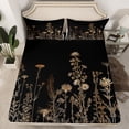 thumbnail image 2 of Castle Fairy Teens Vintage Flowers Leaves Twin Sheet Sets,Black Brown Bedding, 2 of 7