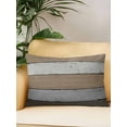thumbnail image 2 of Waterproof Outdoor Throw Pillows with Inserts 12"x20", Brown Wood Grain Soft Decorative Pillowcases for Couch Bedroom, Vintage Grey Stripe Gradient Grain Pillow Covers for Sofa Living Room, 2 of 8